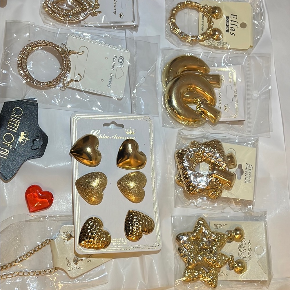 Ella Gold and Silver Heart Earrings